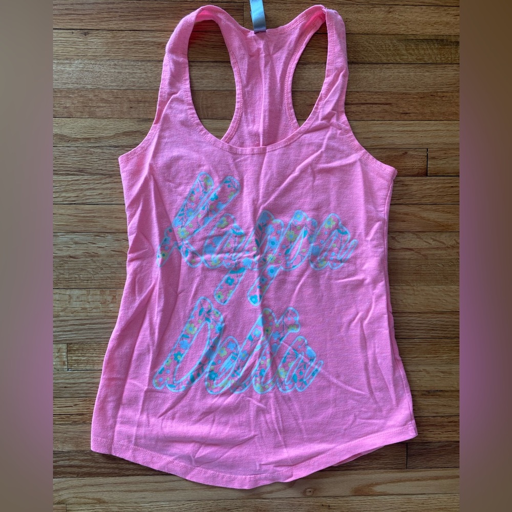 Kappa Delta pink floral tank top - size Small!